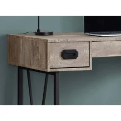 Computer desk - 48"l / taupe reclaimed wood / black metal - Monarch