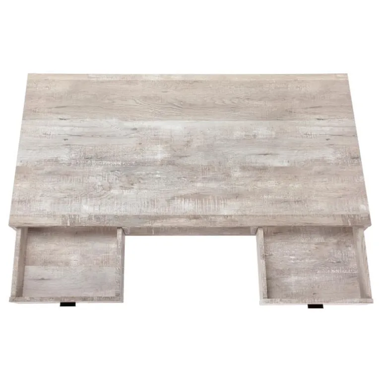 Computer desk - 48"l / taupe reclaimed wood / black metal - Monarch