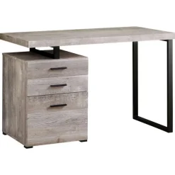 Computer desk - 48"l / taupe reclaimed wood / black metal - Monarch