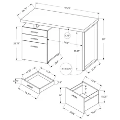 Computer desk - 48"l / taupe reclaimed wood / black metal - Monarch