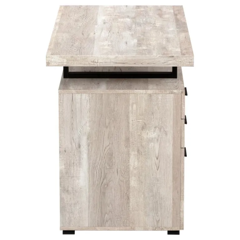 Computer desk - 48"l / taupe reclaimed wood / black metal - Monarch