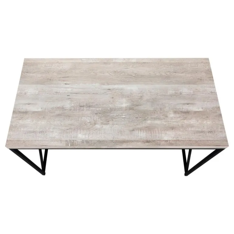 Computer desk - 48"l / taupe reclaimed wood / black metal - Monarch