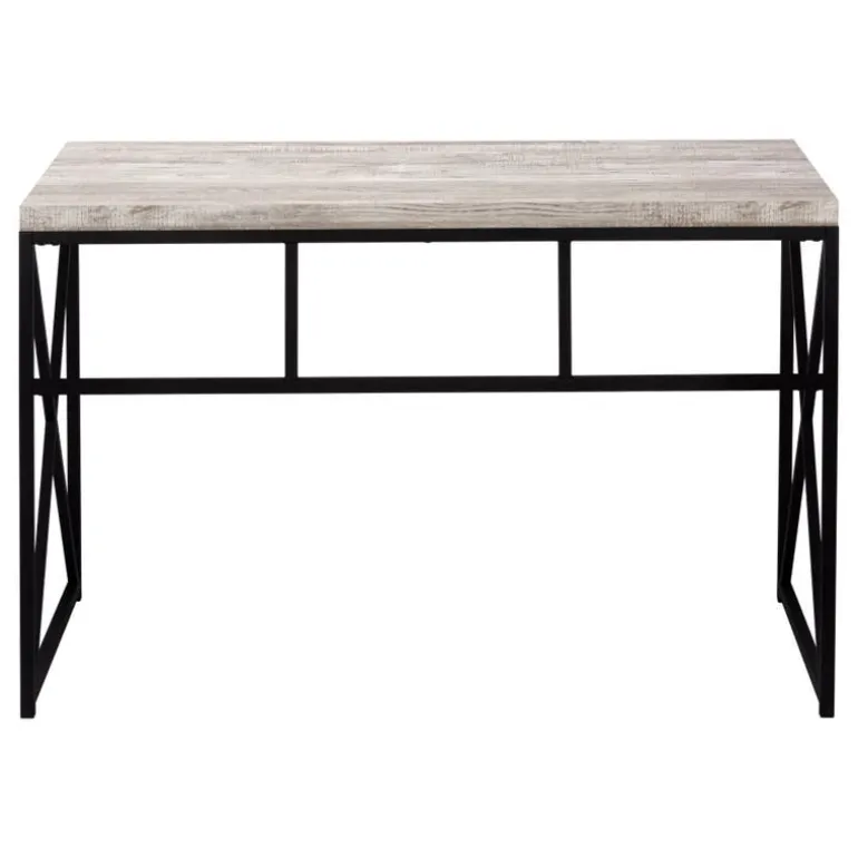 Computer desk - 48"l / taupe reclaimed wood / black metal - Monarch