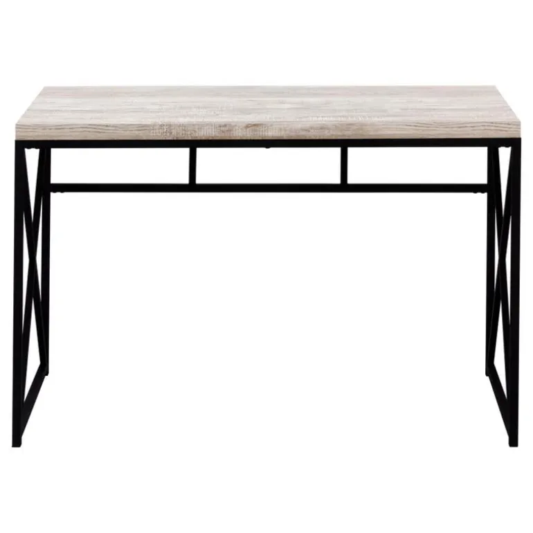 Computer desk - 48"l / taupe reclaimed wood / black metal - Monarch