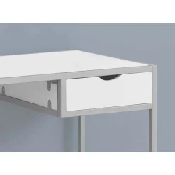 Computer desk - 42"l / white / silver metal - Monarch