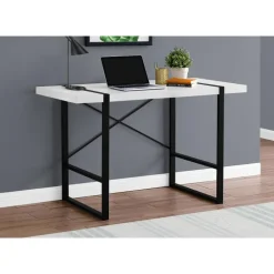 Computer desk - 48"l / white / black metal - Monarch