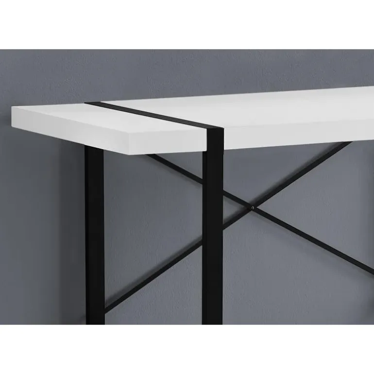 Computer desk - 48"l / white / black metal - Monarch