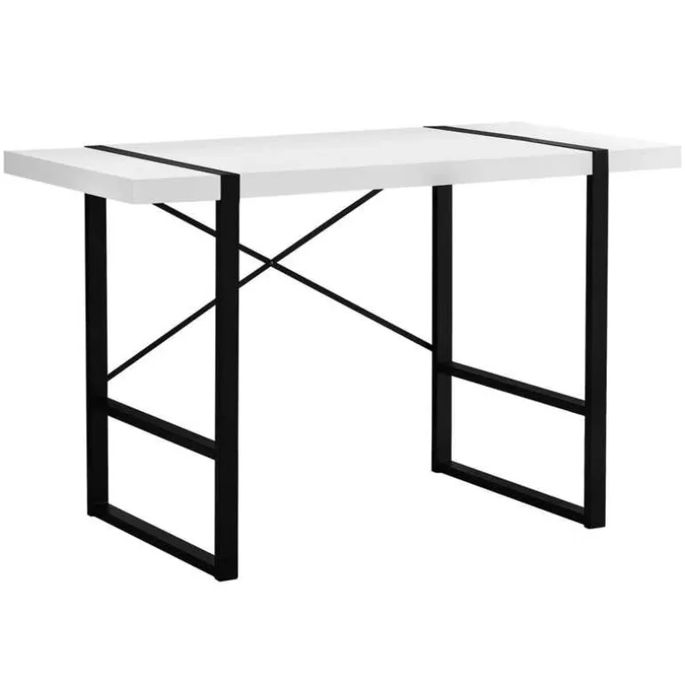 Computer desk - 48"l / white / black metal - Monarch