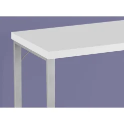 Computer desk - 48"l / white / silver metal - Monarch