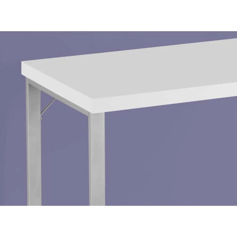 Computer desk - 48"l / white / silver metal - Monarch