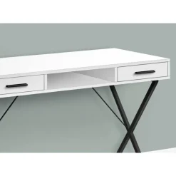 Computer desk - 42"l / white / black metal - Monarch