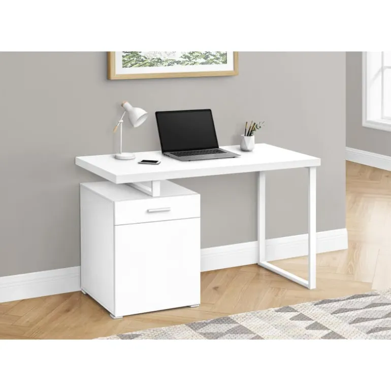 Computer desk - 48"l / white left or right facing - Monarch