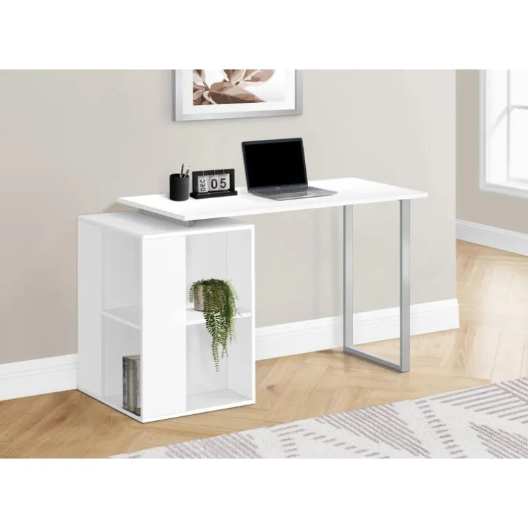 Computer desk - 55"l / white left or right facing - Monarch