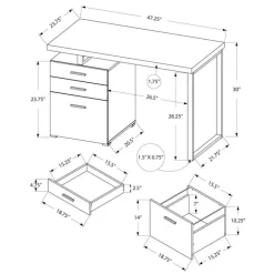 Computer desk - 48"l / white left or right facing - Monarch