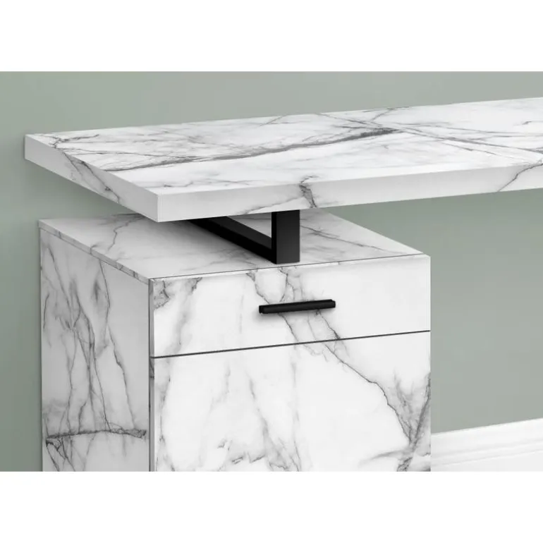 Computer desk - 48"l / white marble left or right facing - Monarch