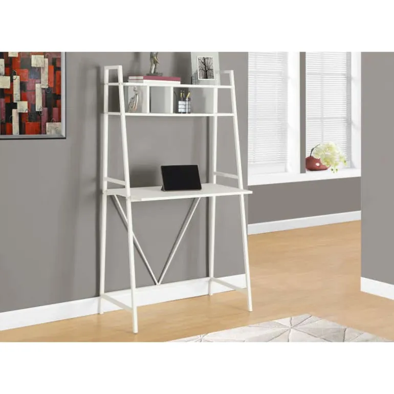 Computer desk - 32"l / white top / white metal - Monarch
