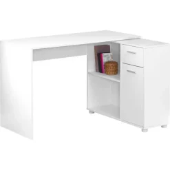 Computer desk - 46"l / white with a storage cabinet - Monarch