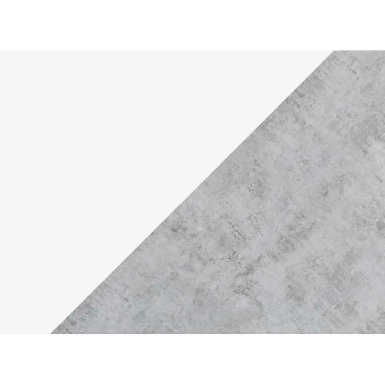Computer desk - 80"l white / cement-look left/right face - Monarch