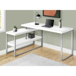 Computer desk - l-shaped / corner / 2 open shelves / 60