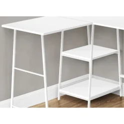 Computer desk - l-shaped / corner / 2 open shelves / sawhorse style - 47l x 4 - Monarch
