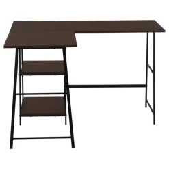 Computer desk - l-shaped / corner / 2 open shelves / sawhorse style - 47l x 4 - Monarch
