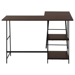 Computer desk - l-shaped / corner / 2 open shelves / sawhorse style - 47l x 4 - Monarch
