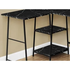Computer desk - l-shaped / corner / 2 open shelves / sawhorse style - 47l x 4 - Monarch