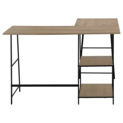 Computer desk - l-shaped / corner / 2 open shelves / sawhorse style - 47l x 4 - Monarch