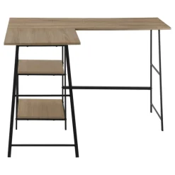 Computer desk - l-shaped / corner / 2 open shelves / sawhorse style - 47l x 4 - Monarch