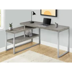 Computer desk - l-shaped / corner / 2 open shelves / 60