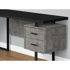 Computer desk - l-shaped / corner / 3 drawers / metal legs / reversible - 71" - Monarch