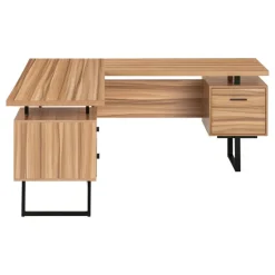 Computer desk - l-shaped / corner / 3 drawers / metal legs / reversible - 71