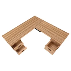 Computer desk - l-shaped / corner / 3 drawers / metal legs / reversible - 71