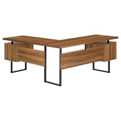 Computer desk - l-shaped / corner / 3 drawers / metal legs / reversible - 71