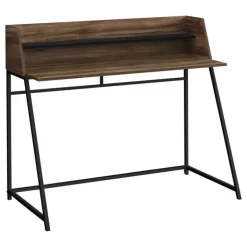 Computer desk - small hutch / 1 shelf / trapezoid-shaped legs - 48