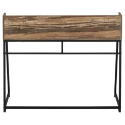 Computer desk - small hutch / 1 shelf / trapezoid-shaped legs - 48