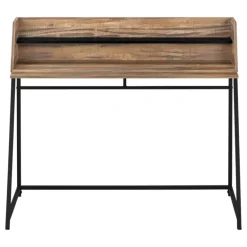 Computer desk - small hutch / 1 shelf / trapezoid-shaped legs - 48