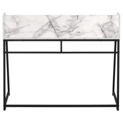 Computer desk - small hutch / 1 shelf / trapezoid-shaped legs - 48"l - white - Monarch
