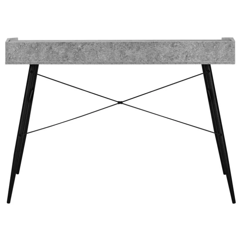 Computer desk - small hutch / 2 storage cubbies / 1 shelf - 48"l - grey stone - Monarch