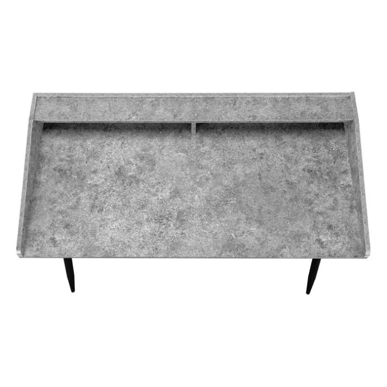Computer desk - small hutch / 2 storage cubbies / 1 shelf - 48"l - grey stone - Monarch