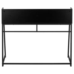 Computer desk - small hutch / 1 shelf / trapezoid-shaped legs - 48