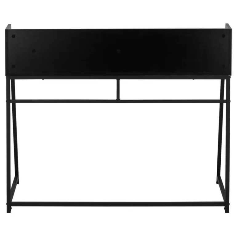 Computer desk - small hutch / 1 shelf / trapezoid-shaped legs - 48"l - black - Monarch