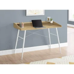 Computer desk - small hutch / 2 storage cubbies / 1 shelf - 48"l - natural wo - Monarch