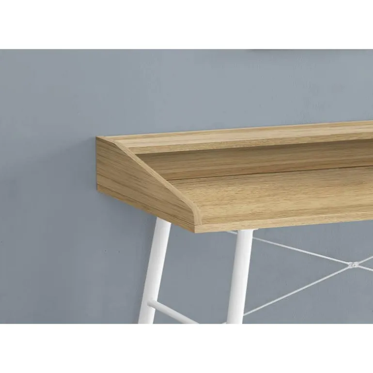 Computer desk - small hutch / 2 storage cubbies / 1 shelf - 48"l - natural wo - Monarch