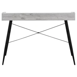Computer desk - small hutch / 2 storage cubbies / 1 shelf - 48"l - grey wood- - Monarch