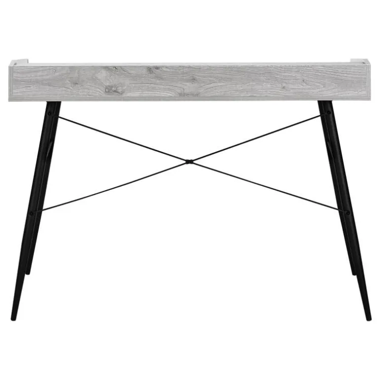 Computer desk - small hutch / 2 storage cubbies / 1 shelf - 48"l - grey wood- - Monarch