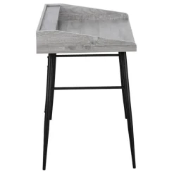 Computer desk - small hutch / 2 storage cubbies / 1 shelf - 48"l - grey wood- - Monarch
