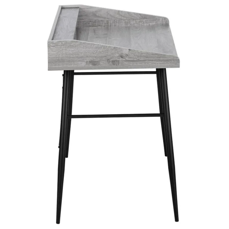 Computer desk - small hutch / 2 storage cubbies / 1 shelf - 48"l - grey wood- - Monarch