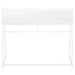 Computer desk - small hutch / 1 shelf / trapezoid-shaped legs - 48"l - white - Monarch