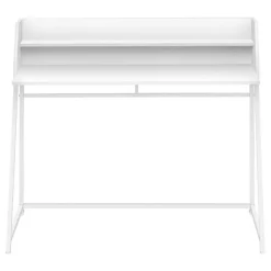 Computer desk - small hutch / 1 shelf / trapezoid-shaped legs - 48